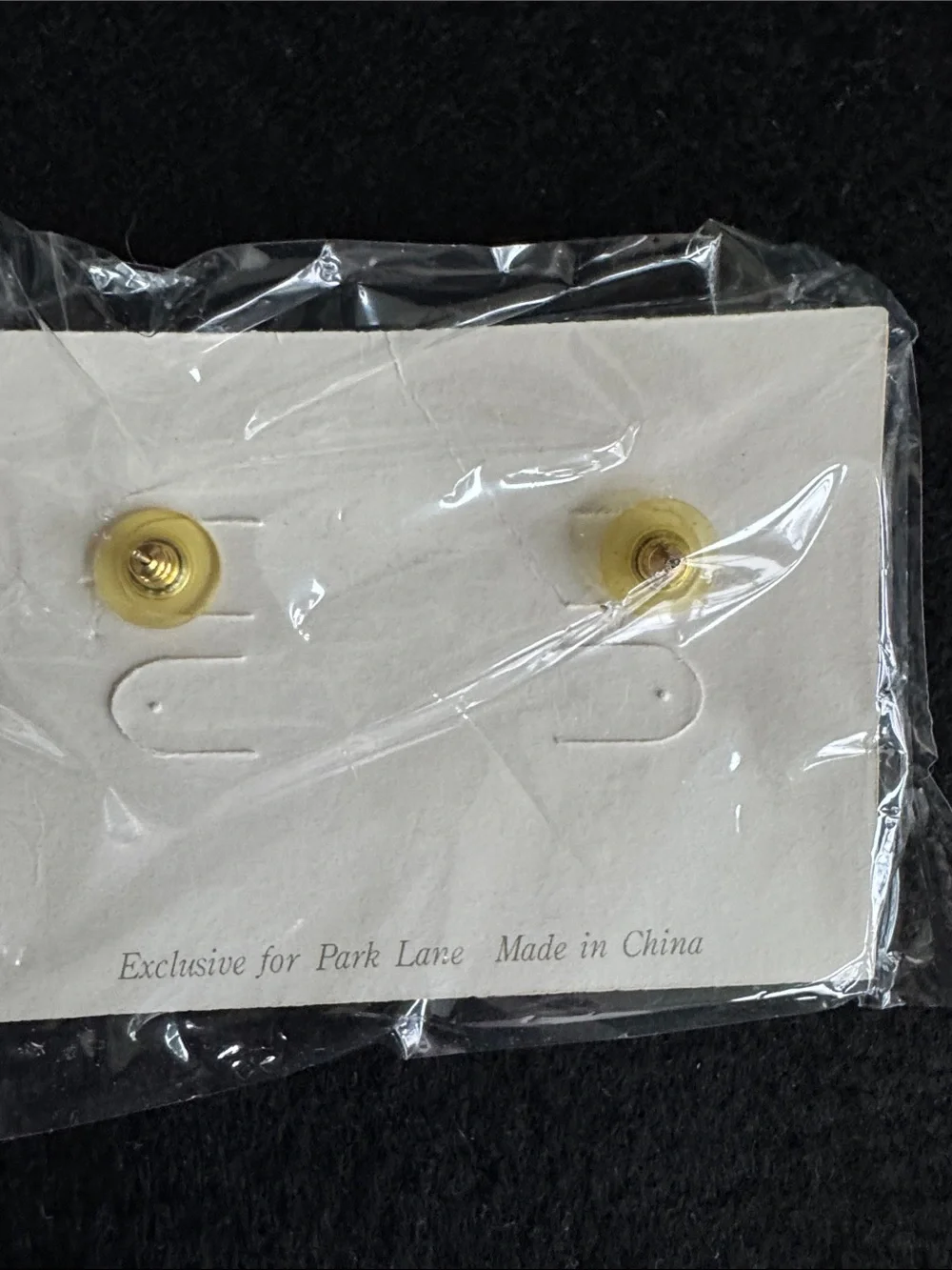 VTG Park Lane 80s Gold Door Knocker Rhinestone Hoop Earrings NOS NIP